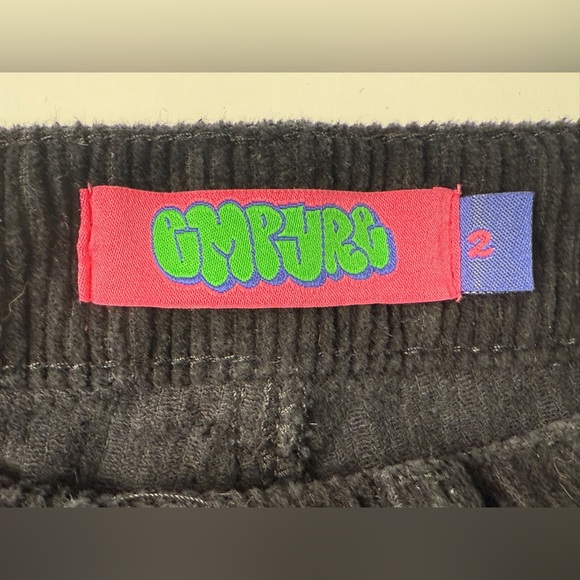 Empyre Pants Women 2 Black ‘Tori’ Corduroy Relax Loose Baggy Skate Straight Leg - Picture 4 of 10